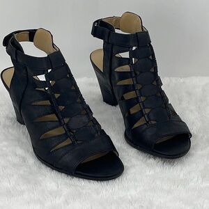 NATURALIZER SIZE 9W Elegant Black Women's Heeled Sandals